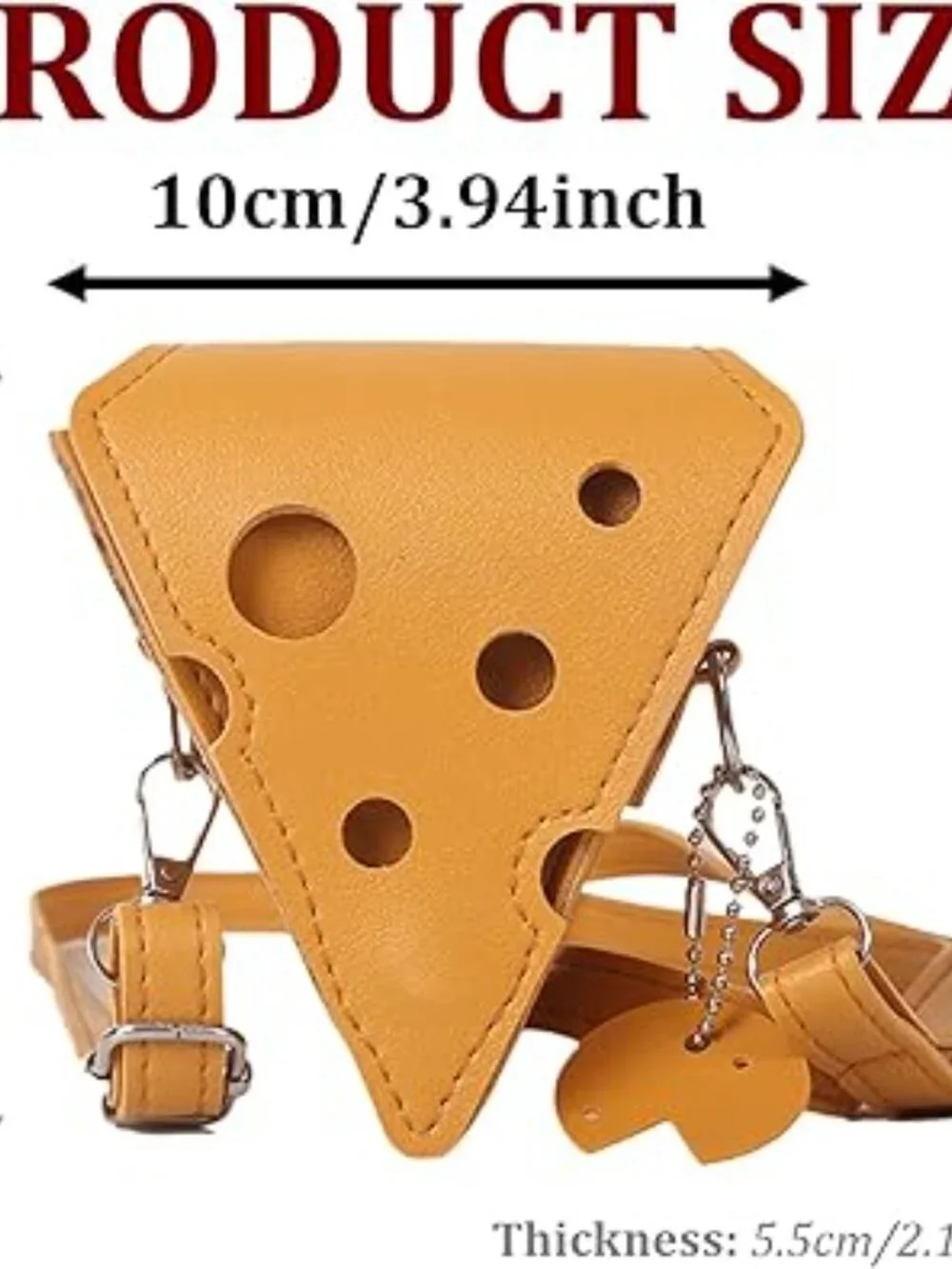 Cheese Shaped Crossbody Bag Mini Shoulder Bag New - Picture 4 of 5